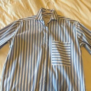 AYR The Deep End Blue Striped Button-up, Size XS